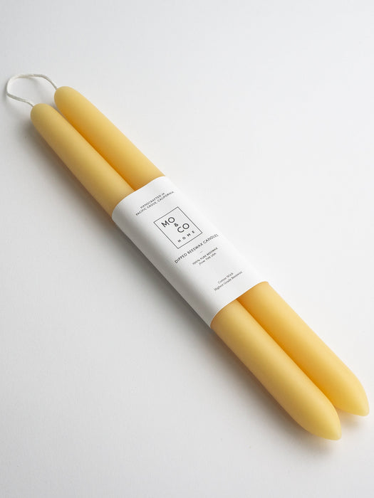 Mo&Co | 100% Beeswax Dipped Tapers | 14 inch