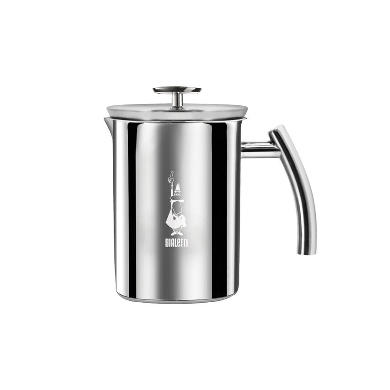 Bialetti | Stainless Steel Induction Milk Frother, a plunger-style pitcher for frothing milk or making small batch coffee, ideal for Athens Cooks' curated kitchen collection.