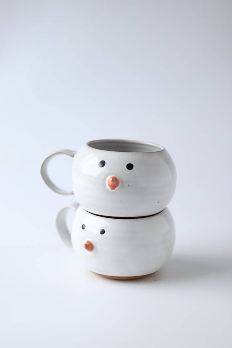 Gravesco Pottery | Snowman Handmade Coffee Mug Christmas Winter Pottery 