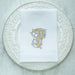 Crown Linen Designs | Vintage Vine Monogram Tri-Fold Napkin.