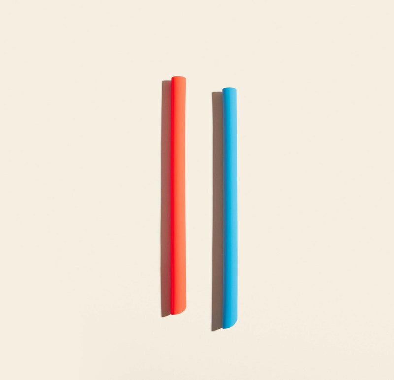 GIR Smoothie & Boba Straw 2-Pack - Sunny: Durable, wide-diameter silicone straws ideal for smoothies and bubble tea, perfect for eco-conscious kitchen enthusiasts.