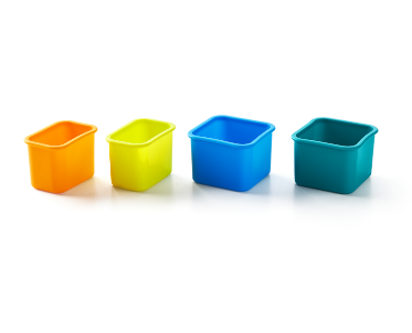 PlanetBox - Pods 4 Pack - Rover: Everglades, designed in food-safe silicone, fits perfectly in PlanetBox Rover for creative, sectioned kids' lunches.