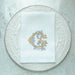 Crown Linen Designs | Vintage Vine Monogram Tri-Fold Napkin.