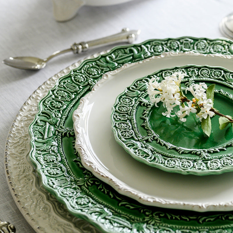 Arte Italica & Crown Linen Designs | Renaissance Dinner Plate,  White