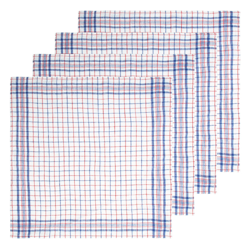 Couleur Nature | Bistro Napkin, Blue & Red, Set of 4