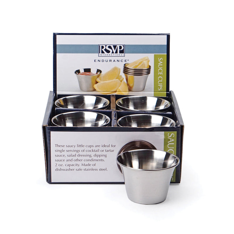 RSVP | Condiment Cup: A silver cup, perfect for serving sauces or dressings, enhancing your dining experience with style and functionality.