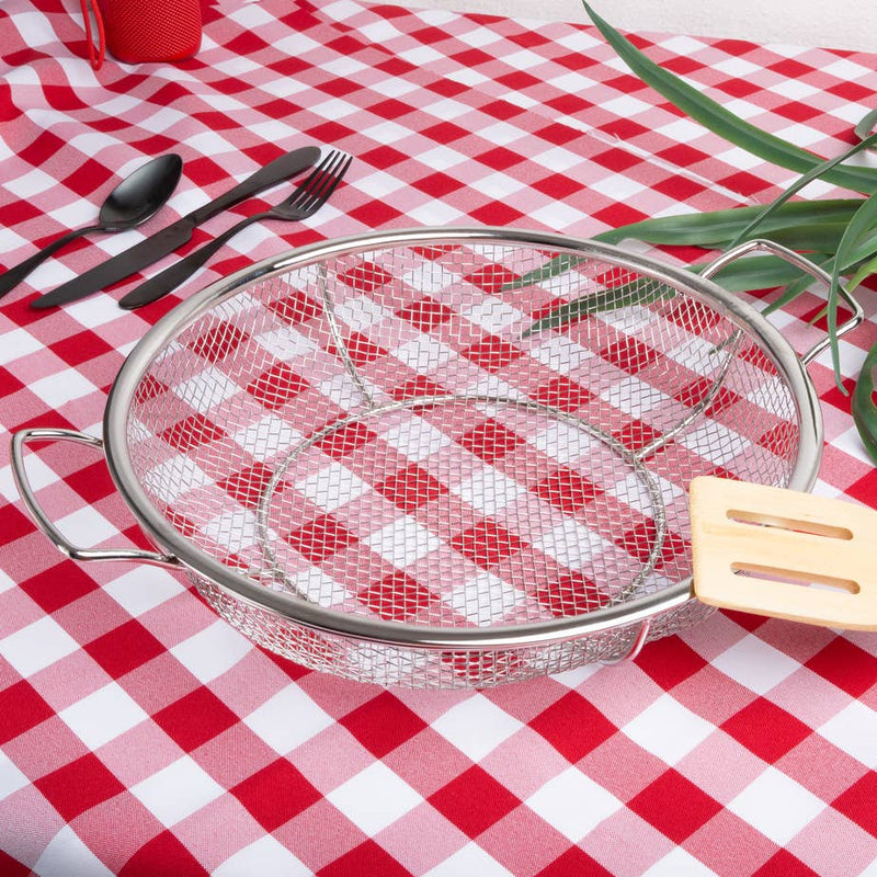 Outset | SS Round Shallow Grill Basket