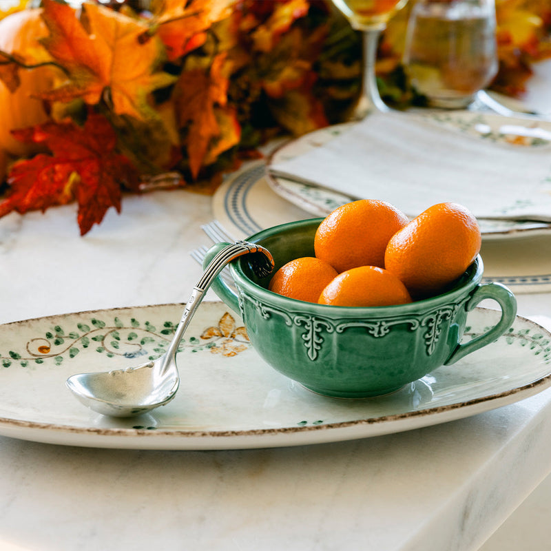 Arte Italica & Crown Linen Designs | Renaissance 2 Handled Soup Bowl, White