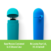 PlanetBox - Dig In Utensil Set: Ocean includes a child-friendly fork, spoon, and silicone case, ideal for portable, hygienic storage and easy use.