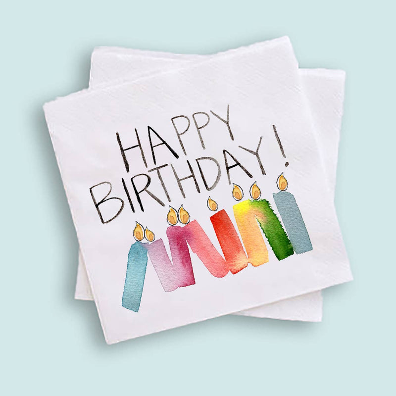 Grace Langdon Art | Happy Birthday Cocktail Napkins