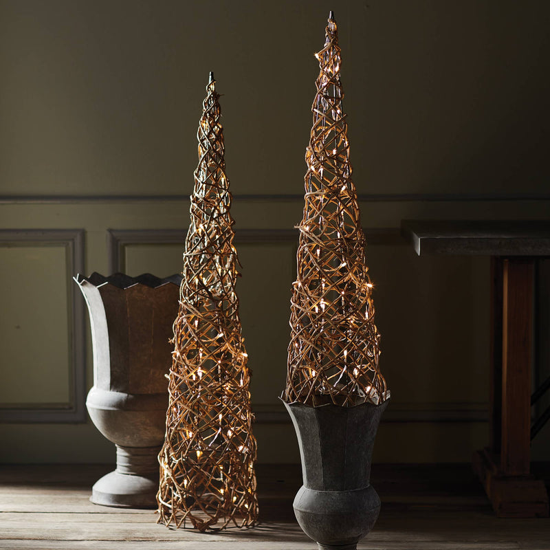 Napa Home & Garden | Night Sky Led Rattan Topiaries, Set Of 2