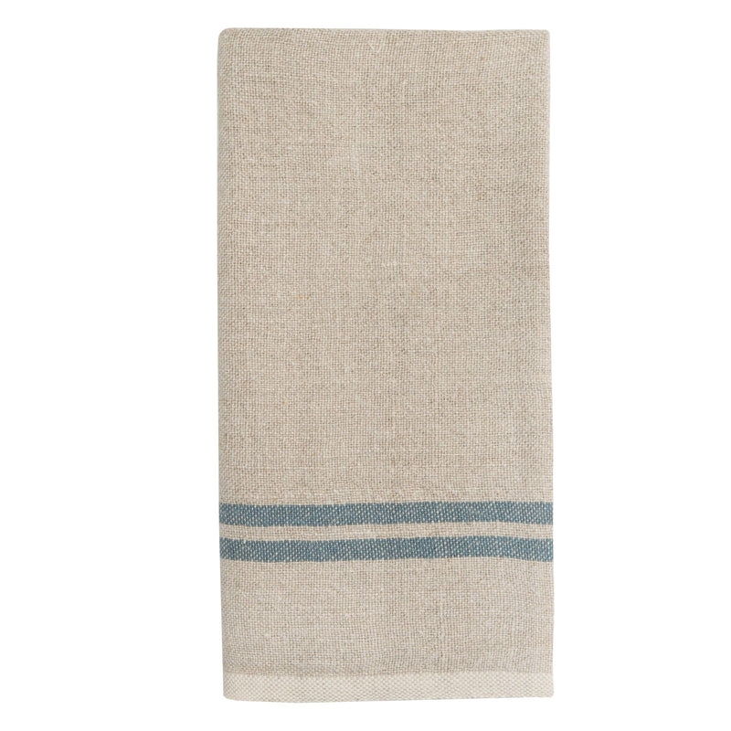 Couleur Nature | Vintage Linen Natural/Blue Towels, Set of 2