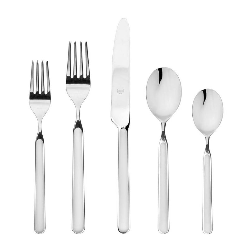 Mepra SPA - 20 PCS SET FANTASIA features 18/10 stainless steel silverware, including a knife, spoon, and fork, elegantly crafted with nylon and fiberglass resin.