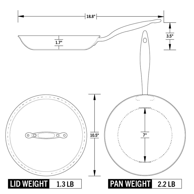 Heritage Steel | Titanium Series Fry Pan with Lid, 10.5 inches