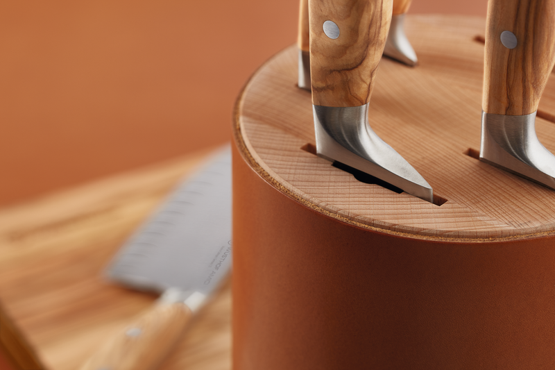 Wüsthof | 6-Slot Block, Beech with Leather