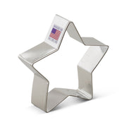 Ann Clark | Cookie Cutters - Stars & Stripes Star in silver, showcasing a patriotic design perfect for baking projects, made by America's largest cookie cutter manufacturer.
