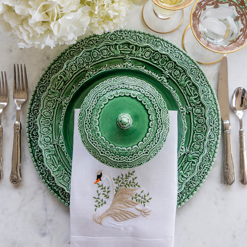 Arte Italica & Crown Linen Designs | Renaissance Charger Plate, White