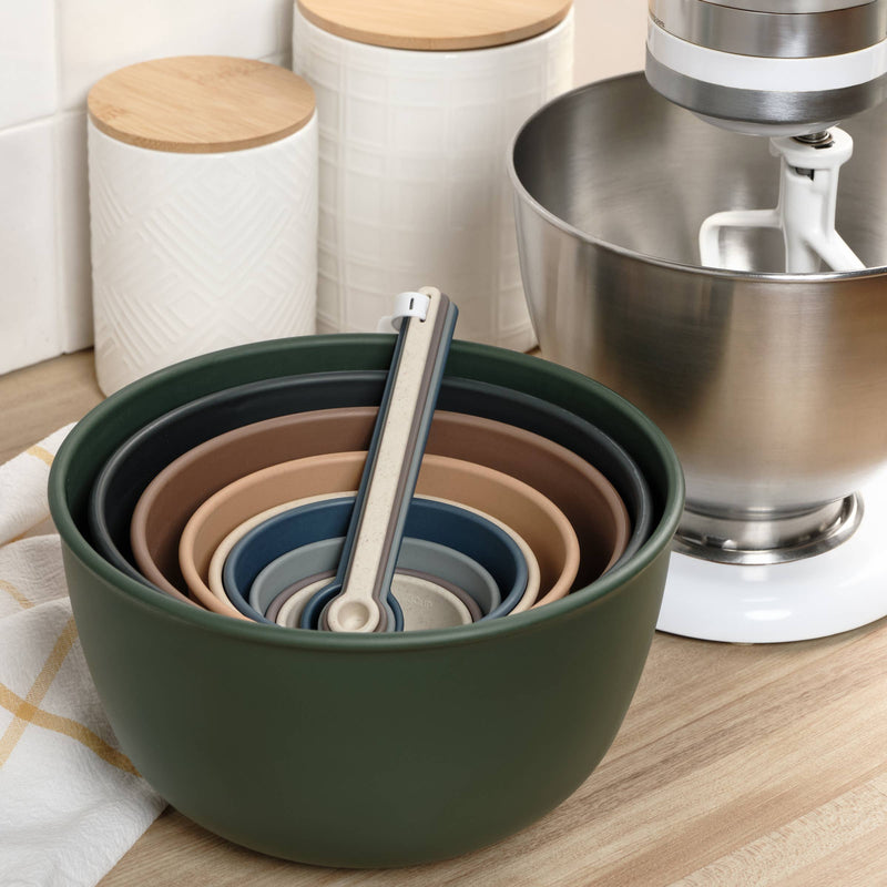 Bamboozle - 5-Piece Astrik Mixing Bowl Set: Fresh Guacamole, featuring durable, eco-friendly bowls in various sizes, ideal for mixing and microwaving, with a luxurious satin texture.