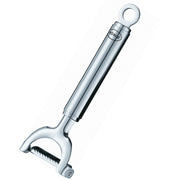 Rösle | Peelers - Julienne: Stainless steel Y-style vegetable peeler with serrated, replaceable blade, designed for peeling slender vegetables like cucumbers and carrots. Suitable for both-handed use.