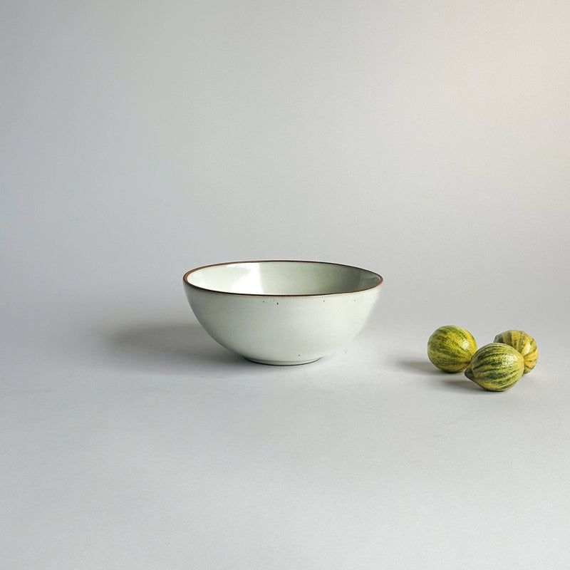 Sarah Kersten - Ramen Bowl: Winter Mesa, showcased with watermelons, exemplifies versatile design for noodles, salads, and more, fitting seamlessly into any kitchen setting.
