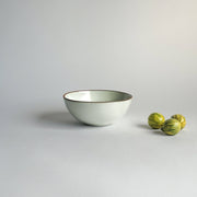 Sarah Kersten - Ramen Bowl: Classic White, shown with watermelons, perfect for noodles, salads, or side dishes; 8 diameter, 3.5 tall, 32 oz capacity.