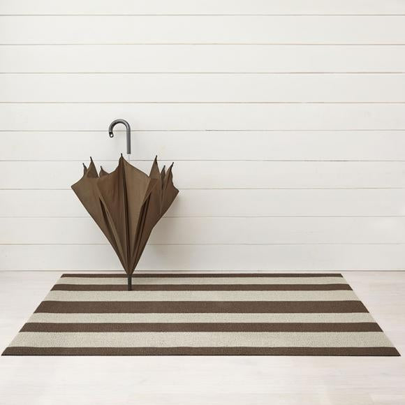 Chilewich | Bold Stripe Shag Mats - Pebble - 18" x 28"