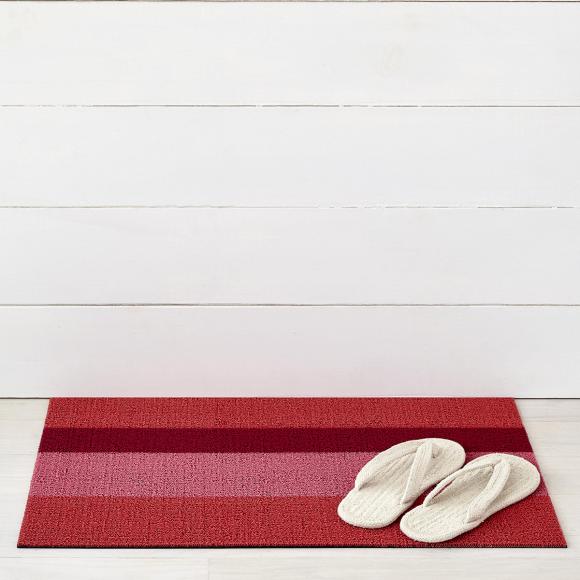 Chilewich | Bold Stripe Shag Mats - Punch - 24" x 36"