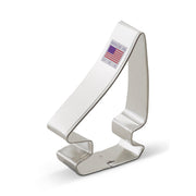 Ann Clark Sailboat cookie cutter, a metal baking tool featuring a flag detail, designed for nautical-themed baking, made by America's largest cookie cutter manufacturer.