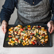 de Buyer | Baking Sheet Blue Steel - 15.75 x 12 Inches, lightweight, rectangular, crafted in France, ideal for roasting and baking with superior heat distribution and natural non-stick patina.
