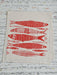 Hearth and Harrow - Sardines Tea Towel in Red - Organic Cotton - Fish Print.