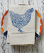 Hearth and Harrow - Organic Cotton Napkins - Chicken in Blue-violet - Set of 4.