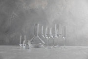 Zwiesel Fortessa | Pure Champagne Flute, Single, alongside diverse glassware, showcasing Tritan Crystal's elegance and postmodern design, ideal for sophisticated sipping experiences.