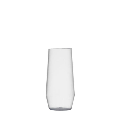 Zwiesel Fortessa Tritan Outdoor Iced Tea Tumbler, 18oz, features a clear, tapered design, ideal for sophisticated outdoor dining, made of shatter-resistant copolyester.