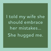 Drinks on Me - COASTER She Hugged Me: A witty coaster for home bars, ideal for adding humor to coffee tables and protecting surfaces. Perfect for gifting and entertaining.