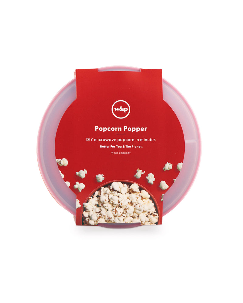 W&P | Standard Size Popcorn Popper - Silicone Reusable Maker: Red / Standard