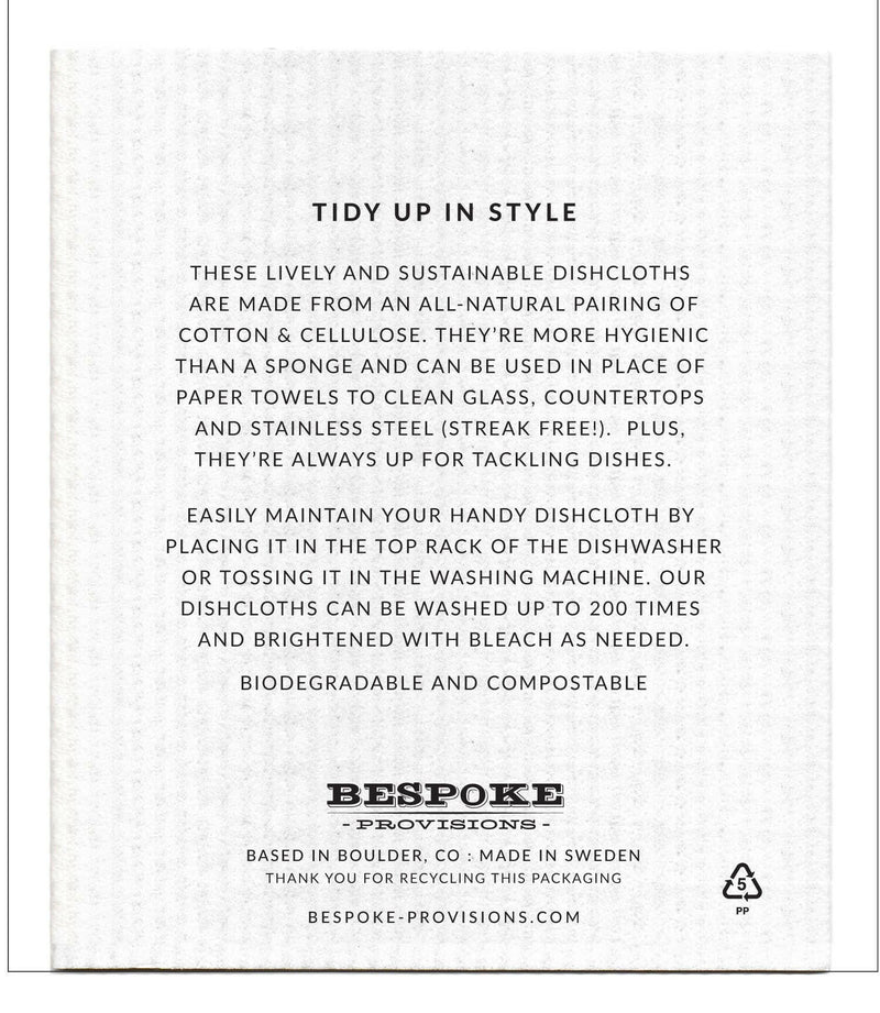 Bespoke Provisions - Peach Flower Swedish Dishcloth.