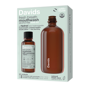 Davids Hydroxi™ Fresh Breath Mouthwash: Sustainable refill kit with mint blend, enamel care, and 96-use glass bottles, ideal for kitchen-focused Athens Cooks shoppers.