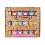 Spicewalla | Kitchen Essentials Collection Gift Set: 18 tin spice array in a display sleeve, ideal for enhancing home cooking with essential herbs and spices.