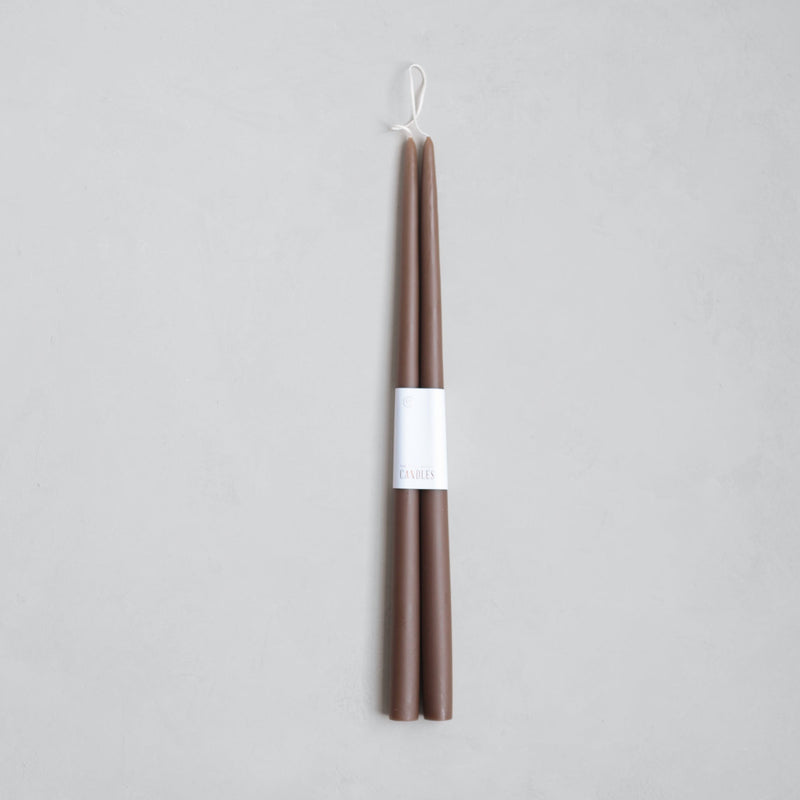 The Floral Society | Dipped Taper Candles, 18 Inches Greige