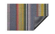 Chilewich | Pop Stripe Shag Mat, 24 x 36, showcases a close-up of its woven pattern, highlighting its durable textile design, ideal for versatile home use.
