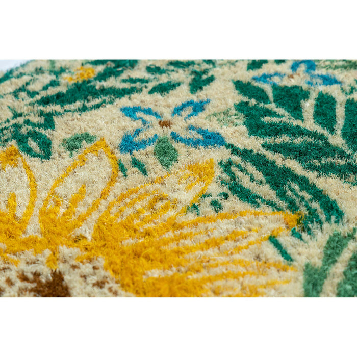 Entryways | WILLIAMSBURG Sunflower Blockprint Handwoven Coir Doormat.