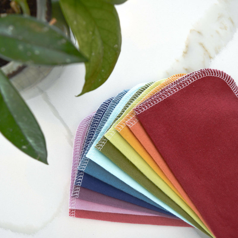Marley's Monsters | Cloth Wipes - Earthy Rainbow, 100% cotton flannel wipes, versatile for household use, promoting sustainability and practicality. Ideal for reducing waste in kitchens.