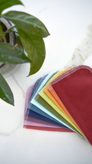 Marley's Monsters UNpaper® Towel Refill Packs - Earthy Rainbow, 12-pack set, featuring reusable cotton flannel towels as an eco-friendly, durable alternative for kitchen use.