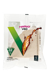 HARIO USA - V60 Paper Filters: White / 100 Sheets Boxed, ideal for precise pour-over coffee brewing, enhancing flavor clarity for 1-4 cups.