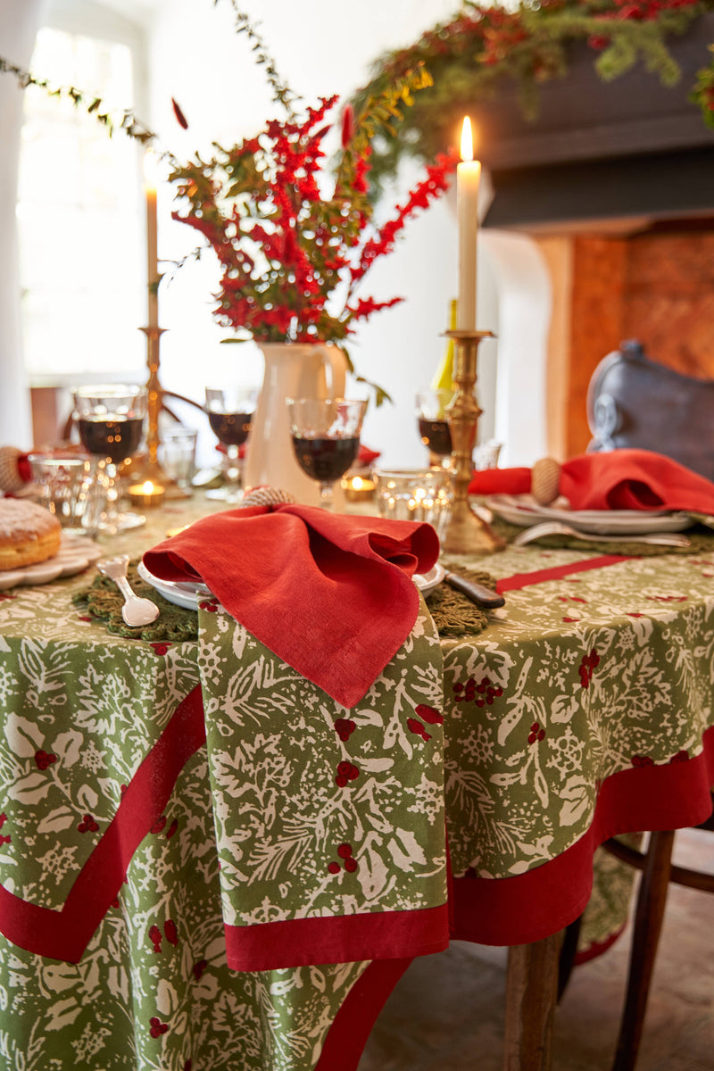 Couleur Nature - Baies de Houx Red & Green Napkins - Set of 6