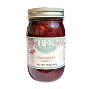 Beth's Farm Kitchen - Cranberry Sauce - Low Sugar! 17-ounce jar with natural ingredients, perfect for New England flavors. Vegan, gluten-free, ideal for Athens Cooks' specialty food selection.