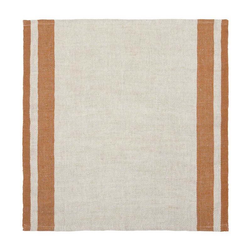 Couleur Nature - Gordes Natural & Tobacco Napkins 20x20 - Set of 4