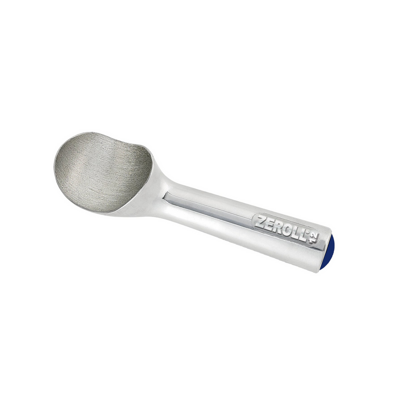 Zeroll | Ice Cream Scoops - 2.5 oz Scoop - Aluminum, featuring a silver scoop with a blue handle, designed for efficient, smooth ice cream scooping.