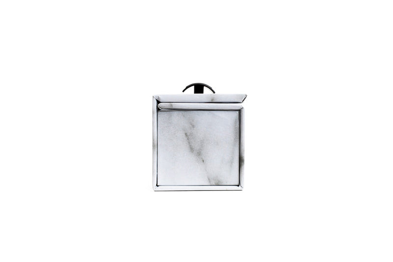 ChicWrap | Aluminum Parchment & Plastic Refills - Foil Refill displayed as a white marble box with a black handle, ideal for gourmet cooking needs.