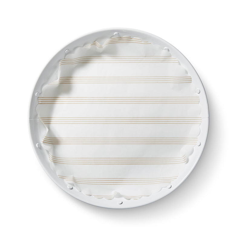 Sandy Stripes Original Flat Plate Liners featuring a distinct torn edge design, ideal for enhancing your culinary presentation.